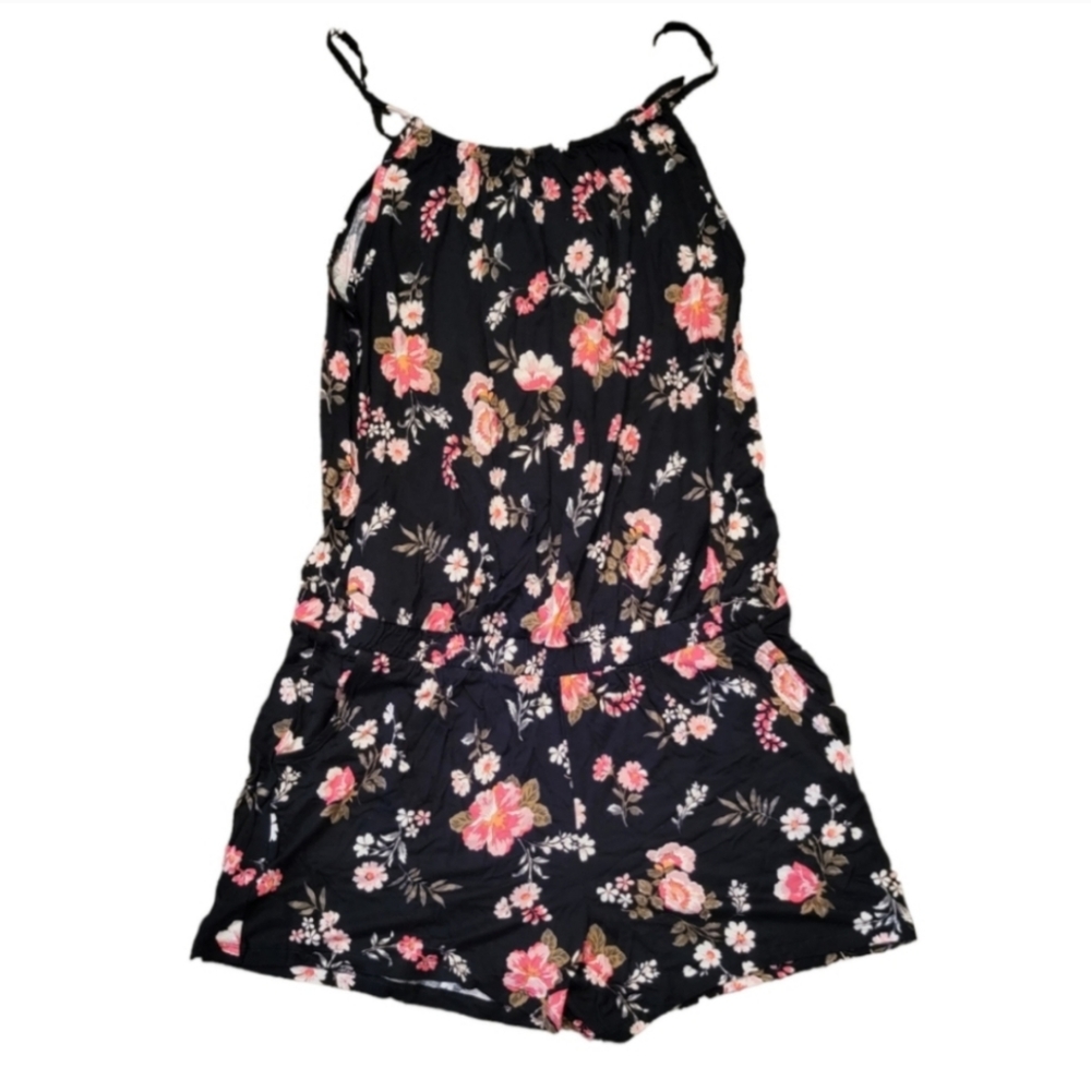 NWOT VENUS black floral romper
